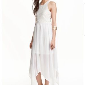 H&M white Asymmetrical dress, size 8.